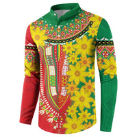 Ethiopian New Year Button Sweatshirt Enkutatash Adey Abeba Flower Art LT9 - Wonder Print Shop