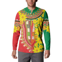 Ethiopian New Year Button Sweatshirt Enkutatash Adey Abeba Flower Art LT9 - Wonder Print Shop