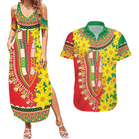 Ethiopian New Year Couples Matching Summer Maxi Dress and Hawaiian Shirt Enkutatash Adey Abeba Flower Art LT9 - Wonder Print Shop