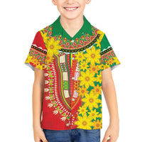 Ethiopian New Year Family Matching Puletasi and Hawaiian Shirt Enkutatash Adey Abeba Flower Art - Wonder Print Shop