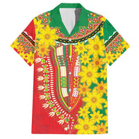 Ethiopian New Year Family Matching Short Sleeve Bodycon Dress and Hawaiian Shirt Enkutatash Adey Abeba Flower Art - Wonder Print Shop