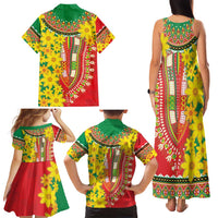Ethiopian New Year Family Matching Tank Maxi Dress and Hawaiian Shirt Enkutatash Adey Abeba Flower Art - Wonder Print Shop