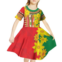 Ethiopian New Year Kid Short Sleeve Dress Enkutatash Adey Abeba Flower Art - Wonder Print Shop