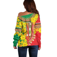 Ethiopian New Year Off Shoulder Sweater Enkutatash Adey Abeba Flower Art - Wonder Print Shop