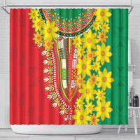 Ethiopian New Year Shower Curtain Enkutatash Adey Abeba Flower Art