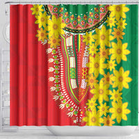 Ethiopian New Year Shower Curtain Enkutatash Adey Abeba Flower Art