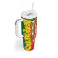 Ethiopian New Year Tumbler With Handle Enkutatash Adey Abeba Flower Art - Wonder Print Shop