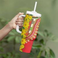 Ethiopian New Year Tumbler With Handle Enkutatash Adey Abeba Flower Art - Wonder Print Shop