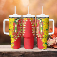 Ethiopian New Year Tumbler With Handle Enkutatash Adey Abeba Flower Art - Wonder Print Shop
