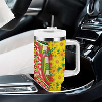 Ethiopian New Year Tumbler With Handle Enkutatash Adey Abeba Flower Art - Wonder Print Shop
