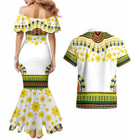 Enkutatash Dashiki and Adey Abeba Couples Matching Mermaid Dress and Hawaiian Shirt LT9 - Wonder Print Shop