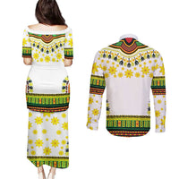 Enkutatash Dashiki and Adey Abeba Couples Matching Puletasi and Long Sleeve Button Shirt LT9 - Wonder Print Shop