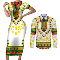 Enkutatash Dashiki and Adey Abeba Couples Matching Short Sleeve Bodycon Dress and Long Sleeve Button Shirt LT9 - Wonder Print Shop