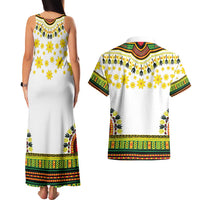 Enkutatash Dashiki and Adey Abeba Couples Matching Tank Maxi Dress and Hawaiian Shirt LT9 - Wonder Print Shop
