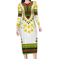 Enkutatash Dashiki and Adey Abeba Family Matching Long Sleeve Bodycon Dress and Hawaiian Shirt LT9 - Wonder Print Shop