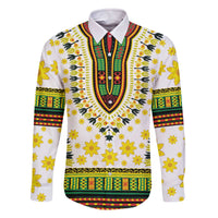 Enkutatash Dashiki and Adey Abeba Family Matching Off The Shoulder Long Sleeve Dress and Hawaiian Shirt - Wonder Print Shop