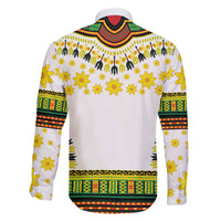 Enkutatash Dashiki and Adey Abeba Family Matching Off The Shoulder Long Sleeve Dress and Hawaiian Shirt - Wonder Print Shop