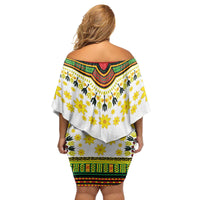 Enkutatash Dashiki and Adey Abeba Family Matching Off Shoulder Short Dress and Hawaiian Shirt LT9 - Wonder Print Shop