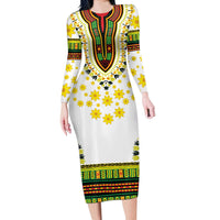 Enkutatash Dashiki and Adey Abeba Long Sleeve Bodycon Dress - Wonder Print Shop