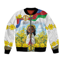 Happy Enkutatash Eritrea Personalized Bomber Jacket Beautiful Girl Adey Abeba Flower LT9 - Wonder Print Shop