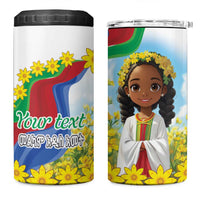 Happy Enkutatash Eritrea Personalized 4 in 1 Can Cooler Tumbler Beautiful Girl Adey Abeba Flower LT9 - Wonder Print Shop