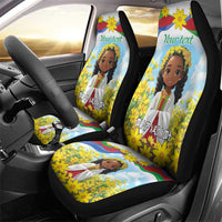 Happy Enkutatash Eritrea Personalized Car Seat Cover Beautiful Girl Adey Abeba Flower LT9 - Wonder Print Shop