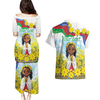 Happy Enkutatash Eritrea Personalized Couples Matching Puletasi and Hawaiian Shirt Beautiful Girl Adey Abeba Flower LT9 - Wonder Print Shop
