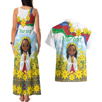 Happy Enkutatash Eritrea Personalized Couples Matching Tank Maxi Dress and Hawaiian Shirt Beautiful Girl Adey Abeba Flower LT9 - Wonder Print Shop