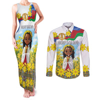 Happy Enkutatash Eritrea Personalized Couples Matching Tank Maxi Dress and Long Sleeve Button Shirt Beautiful Girl Adey Abeba Flower LT9 - Wonder Print Shop
