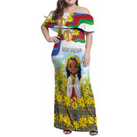 Happy Enkutatash Eritrea Personalized Family Matching Off Shoulder Maxi Dress and Hawaiian Shirt Beautiful Girl Adey Abeba Flower LT9 - Wonder Print Shop