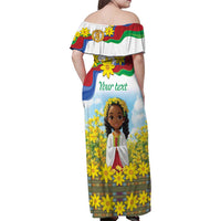 Happy Enkutatash Eritrea Personalized Family Matching Off Shoulder Maxi Dress and Hawaiian Shirt Beautiful Girl Adey Abeba Flower LT9 - Wonder Print Shop