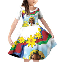 Happy Enkutatash Eritrea Personalized Family Matching Off Shoulder Short Dress and Hawaiian Shirt Beautiful Girl Adey Abeba Flower LT9 - Wonder Print Shop