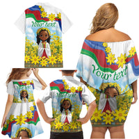 Happy Enkutatash Eritrea Personalized Family Matching Off Shoulder Short Dress and Hawaiian Shirt Beautiful Girl Adey Abeba Flower LT9 - Wonder Print Shop