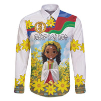 Happy Enkutatash Eritrea Personalized Family Matching Off Shoulder Short Dress and Hawaiian Shirt Beautiful Girl Adey Abeba Flower LT9 - Wonder Print Shop
