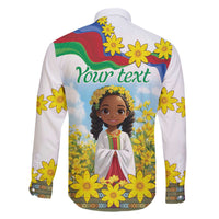 Happy Enkutatash Eritrea Personalized Family Matching Off Shoulder Short Dress and Hawaiian Shirt Beautiful Girl Adey Abeba Flower LT9 - Wonder Print Shop