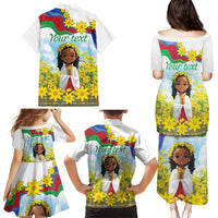 Happy Enkutatash Eritrea Personalized Family Matching Puletasi and Hawaiian Shirt Beautiful Girl Adey Abeba Flower - Wonder Print Shop