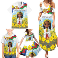 Happy Enkutatash Eritrea Personalized Family Matching Summer Maxi Dress and Hawaiian Shirt Beautiful Girl Adey Abeba Flower - Wonder Print Shop
