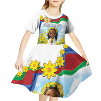 Happy Enkutatash Eritrea Personalized Kid Short Sleeve Dress Beautiful Girl Adey Abeba Flower - Wonder Print Shop