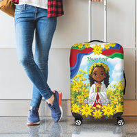 Happy Enkutatash Eritrea Personalized Luggage Cover Beautiful Girl Adey Abeba Flower - Wonder Print Shop