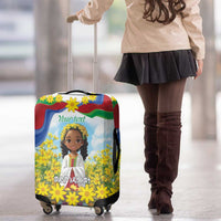 Happy Enkutatash Eritrea Personalized Luggage Cover Beautiful Girl Adey Abeba Flower - Wonder Print Shop