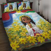 Happy Enkutatash Eritrea Personalized Quilt Bed Set Beautiful Girl Adey Abeba Flower - Wonder Print Shop