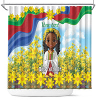 Happy Enkutatash Eritrea Personalized Shower Curtain Beautiful Girl Adey Abeba Flower