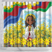 Happy Enkutatash Eritrea Personalized Shower Curtain Beautiful Girl Adey Abeba Flower