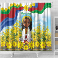 Happy Enkutatash Eritrea Personalized Shower Curtain Beautiful Girl Adey Abeba Flower