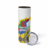 Happy Enkutatash Eritrea Personalized Skinny Tumbler Beautiful Girl Adey Abeba Flower - Wonder Print Shop
