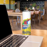 Happy Enkutatash Eritrea Personalized Skinny Tumbler Beautiful Girl Adey Abeba Flower - Wonder Print Shop