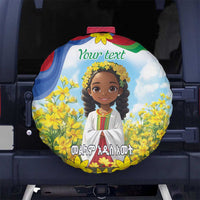 Happy Enkutatash Eritrea Personalized Spare Tire Cover Beautiful Girl Adey Abeba Flower - Wonder Print Shop