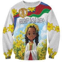 Happy Enkutatash Eritrea Personalized Sweatshirt Beautiful Girl Adey Abeba Flower - Wonder Print Shop