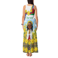 Happy Enkutatash Eritrea Personalized Tank Maxi Dress Beautiful Girl Adey Abeba Flower - Wonder Print Shop