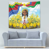Happy Enkutatash Eritrea Personalized Tapestry Beautiful Girl Adey Abeba Flower - Wonder Print Shop